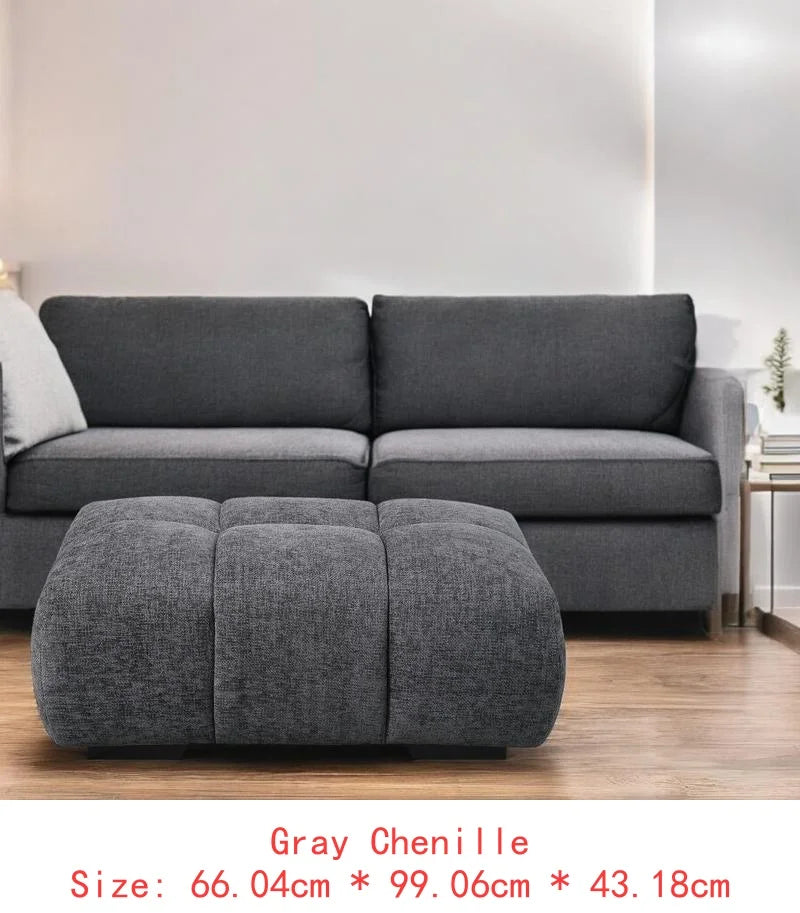 Gray Chenille Sectional Sofa with Toss Pillows, 2 Chaises & Ottoman